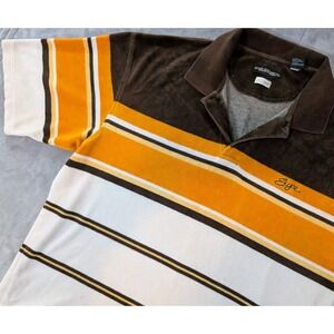 Vintage Enyce Striped 1/4 Button Velour Shirt 90s Hip Hop Grunge Men's L